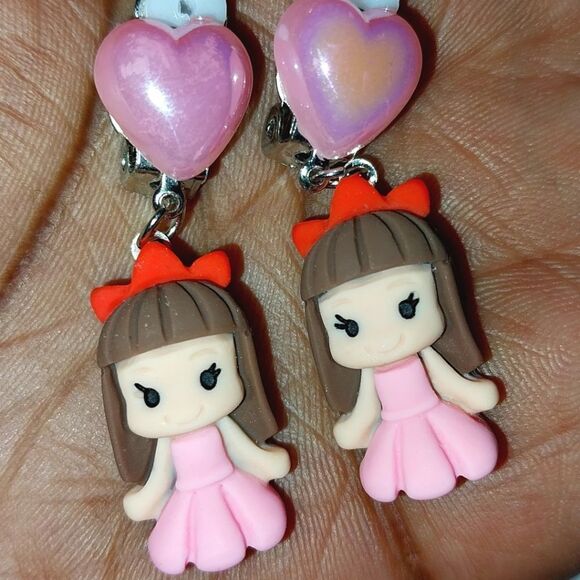 Beautiful fashion clip-on kids earrings - Picture 3 of 6